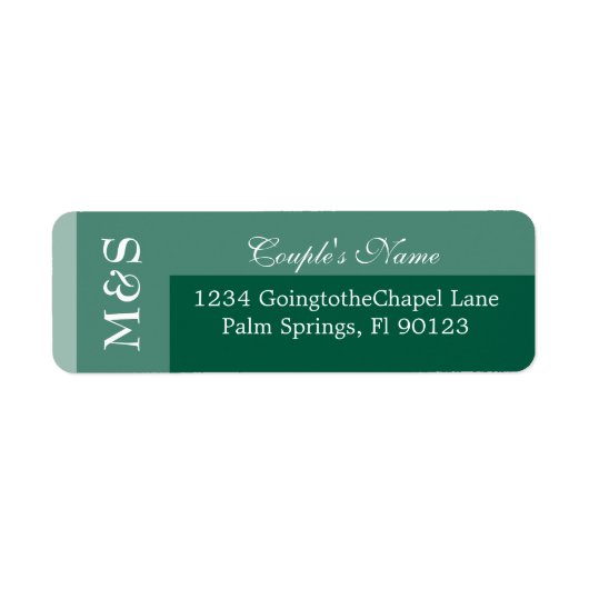 Emerald Green Simple Modern Chic Script Wedding Etiket (Voorkant)