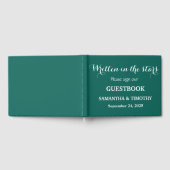 Emerald Green Simple Modern Minimalist Wedding Gastenboek (Volledig)