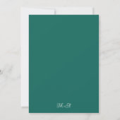 Emerald Green Simple Modern Monogrammed Moody Kaart (Achterkant)