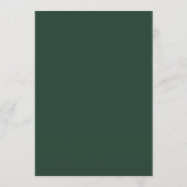 Emerald Green Simple Wedding Dinner Party Menus Menu (Achterkant)