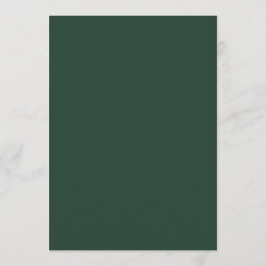 Emerald Green Simple Wedding Dinner Party Menus Menu (Achterkant)