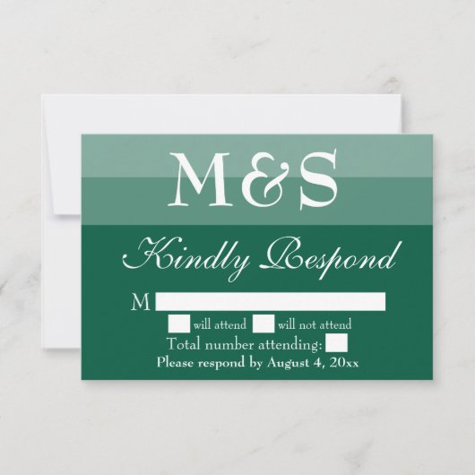 Emerald Green Simple Wedding RSVP-Kaart Bedankkaart (Voorkant)