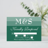Emerald Green Simple Wedding RSVP-Kaart Bedankkaart (Staand voorkant)