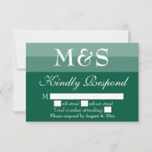 Emerald Green Simple Wedding RSVP-Kaart