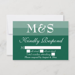 Emerald Green Simple Wedding RSVP-Kaart Bedankkaart