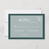 Emerald Green Simple Wedding RSVP-Kaart RSVP Kaartje (Voorkant)