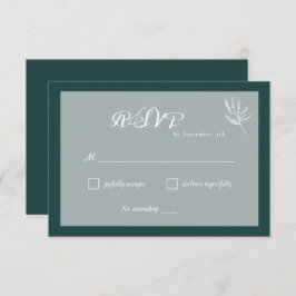 Emerald Green Simple Wedding RSVP-Kaart RSVP Kaartje
