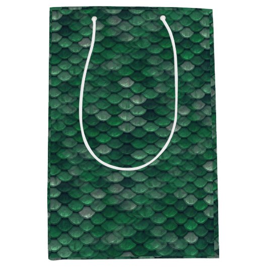 Emerald Green Snake Skin/Dinosaur Dragon Scale Medium Cadeauzakje (Voorkant)