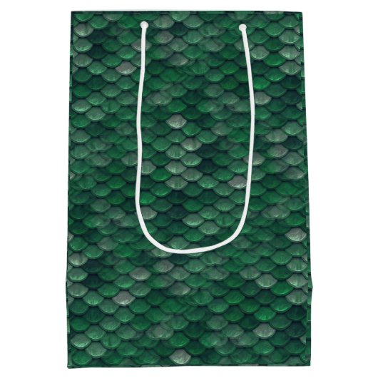 Emerald Green Snake Skin/Dinosaur Dragon Scale Medium Cadeauzakje (Achterkant)
