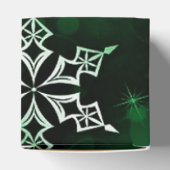 Emerald Green Snowflake Motif Cube Bedankdoosjes (Bovenkant)