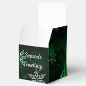 Emerald Green Snowflake Motif Cube Bedankdoosjes (Geopend)