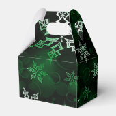 Emerald Green Snowflake Motif Gable Bedankdoosjes (Achterkant)