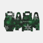 Emerald Green Snowflake Motif Gable Bedankdoosjes (Uitgevouwen)