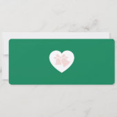 Emerald Green & Soft Blush Boarding Pass Wedding Kaart (Achterkant)