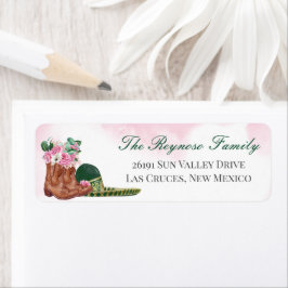 Emerald Green Sombrero Roze Floral Cowgirl Return Etiket