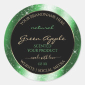 Emerald Green Sparkle Glitter Lijst Productlabel Ronde Sticker (Voorkant)