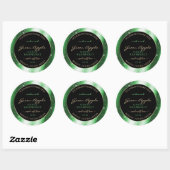 Emerald Green Sparkle Glitter Lijst Productlabel Ronde Sticker (Vel)