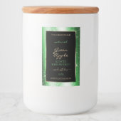 Emerald Green Sparkle Glitter Lijst Productlabel Voedselcontainer Etiket (Voorkant)
