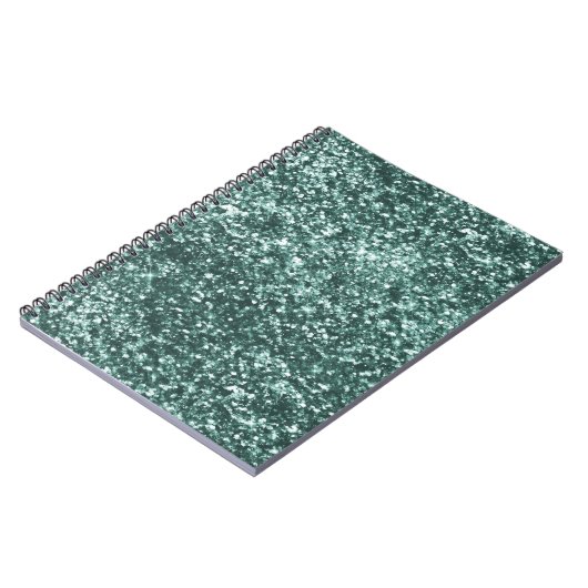 Emerald Green Sparkle Glitter Notitieboek (Linkerzijde)