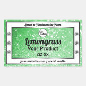 Emerald Green Sparkle Glitter Product Labels Logo (Voorkant)