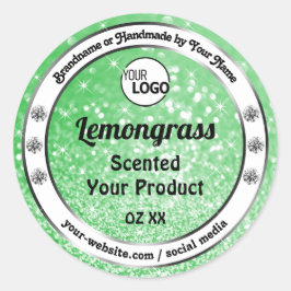 Emerald Green Sparkle Glitter Product Labels Logo