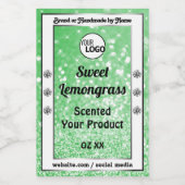 Emerald Green Sparkle Glitter Product Labels Logo Voedselcontainer Etiket (Enkel label)