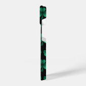 Emerald Green Sparkle Shamrock Black Monogram iPhone Hoesje (Linkerkant)