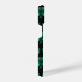 Emerald Green Sparkle Shamrock Black Monogram iPhone Hoesje (Rechterkant)