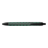 Emerald Green Sparkle Shamrock Black Monogram Zwarte Inkt Pen (Achterkant)