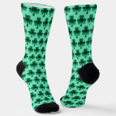 Emerald Green Sparkle Shamrock Monogram Sokken (Gebogen)