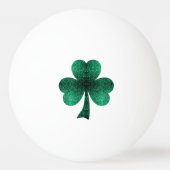Emerald Green Sparkles Shamrock Clover St Pat Day Pingpongbal (Voorkant)