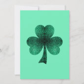 Emerald Green Sparkles Shamrock Clover-uitnodiging Kaart (Voorkant)