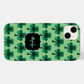 Emerald Green Sparkles Shamrock Custom Monogram Case-Mate iPhone Case (Achterkant (horizontaal))
