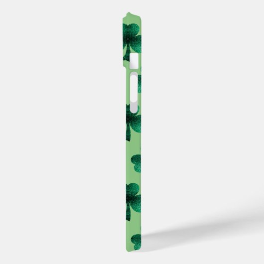 Emerald Green Sparkles Shamrock Custom Monogram Case-Mate iPhone Case (Achterkant / Links)