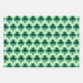 Emerald Green Sparkles Shamrock patroon Inpakpapier Vel (Voorkant 2)