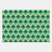 Emerald Green Sparkles Shamrock patroon Inpakpapier Vel (Voorkant)