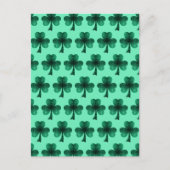 Emerald Green Sparkles Shamrock patroon turquoise Briefkaart (Voorkant)