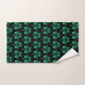 Emerald Green Sparkles Shamrock patroon zwart Bad Handdoek (Handdoek)