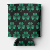Emerald Green Sparkles Shamrock patroon zwart Blikjeskoeler (Voorkant)