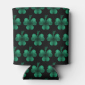 Emerald Green Sparkles Shamrock patroon zwart Blikjeskoeler (Achterkant)