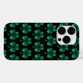Emerald Green Sparkles Shamrock patroon zwart Case-Mate iPhone Case (Achterkant (horizontaal))