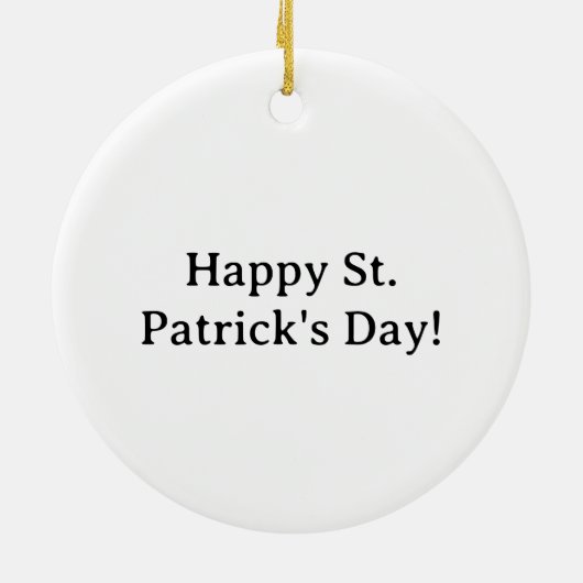 Emerald Green Sparkles Shamrock patroon zwart Keramisch Ornament (Achterkant)