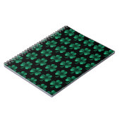 Emerald Green Sparkles Shamrock patroon zwart Notitieboek (Linkerzijde)
