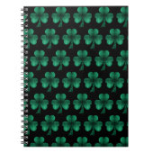 Emerald Green Sparkles Shamrock patroon zwart Notitieboek (Voorkant)