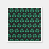 Emerald Green Sparkles Shamrock patroon zwart Servet (Voorkant)