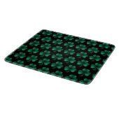 Emerald Green Sparkles Shamrock patroon zwart Snijplank (Hoek)