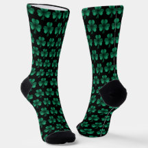Emerald Green Sparkles Shamrock patroon zwart