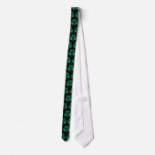 Emerald Green Sparkles Shamrock patroon zwart Stropdas (Achterkant)
