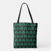 Emerald Green Sparkles Shamrock patroon zwart Tote Bag (Achterkant)