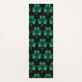 Emerald Green Sparkles Shamrock patroon zwart Yogamat (Voorkant)